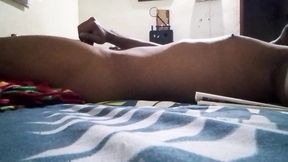 Indian tourist guy staying masterbating in the living room