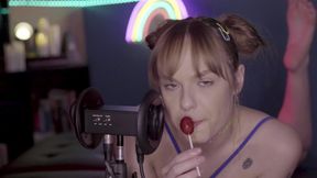 Extreme Close up Sexy Teen Eats Snacks