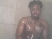 WOKE UP  EALRY IN THE MORNING  HORNY  AN STARTED  TO JACK  OFF MY BBC WITH manila vanilla ice cream