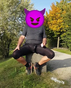 Outdoor edging and cum thru nylon pantyhose capri tights #2