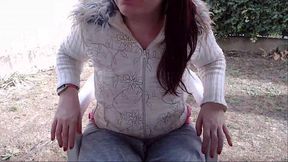 Dirty diaper in the garden