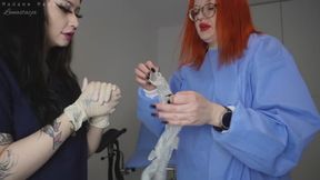 Doctress having fun with me | glove fetish | strapon | squirt