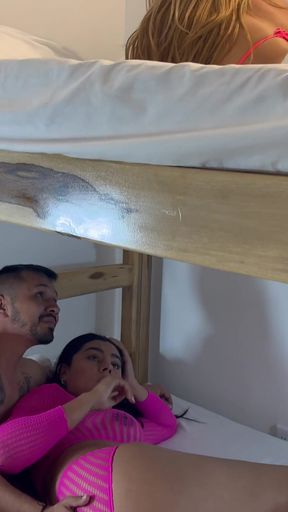 Memorable moment from &quot;Shhh. My Stepsister Is Right Above Us, Don&#039;t Make a Sound! sex in the cabin with my roommate&quot;