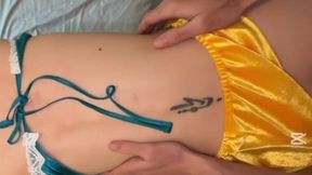 Prr 2 - housewife in pijama cheating in bedroom before husband back home