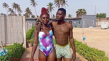 Newly wedded couple out on honeymoon