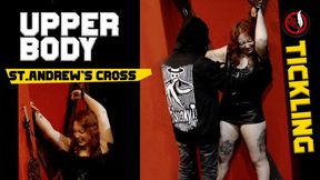 Ticklish Chiara Tickled on St Andrew Cross | Intense Custom Tickling Armpits