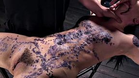 Submissive wax slut toyed in BDSM session