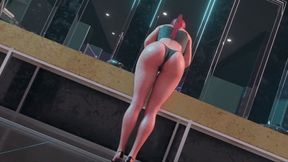 Big tits redhead babe fucked by a futa demon in a 3D animation