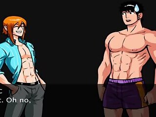Juicy and hard blowjob, gay friends having sex, animation from the game