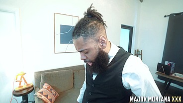 Majiik Montana Covers Busty Pleasure Agent Lyric Sky In a Huge Load of Cum