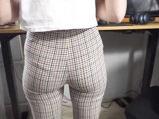 Office Hotty Teases Booty In Full Back Pants
