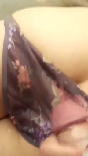 REAL homemade video! Cutie jerks my cock on her ass.   Clip 1