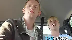 Picked Up Homo Sucks Cocks While Being Anal Fucked In 3way