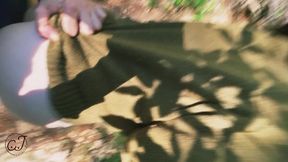Amateur couple's wild sex under the tree
