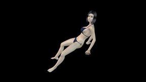 Animated 3D Porn - Very Beautiful Girl Masturbating with Banana Till Orgasm