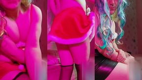 beautiful sissy dressing up several hot skirts on her big booty