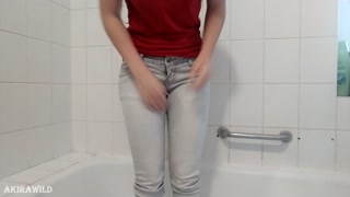 Pissing Her Pants Totally - BIG ORGASM Sensual Masturbation (Custom Video)