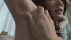 Just a Japanese submissive chick shows her shaved armpits