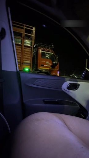 Desi Wife Flashing to Truckers and Sucking on Highway