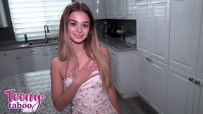 molly little gets her teen pussy fucked before dinner by her stepdad