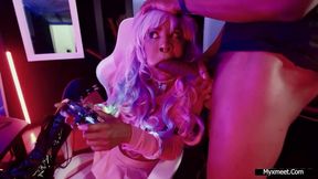 Distracting The Gaming Dem-E-Girl Hot Sex Video