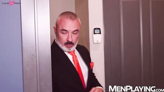 Daddy Adam Franco wrecks bound Javi Grays asshole