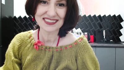 Hot MILF seduces you with her saggy tits and busty body in a solo video