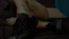 Converse Foot Tease with Unpainted Nails