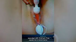 Small but powerful vibrator working in my wet pink pussy