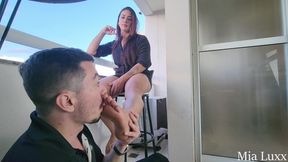 Mia’s First Foot Worship - Soft, Sweaty Soles Served Outdoors