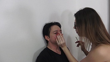 Giantess Ashtray Hand Over Mouth!