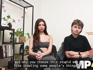 VIP4K. 2 gorgeous Lesbos don't mind to having a Three-some with a stranger from the educate