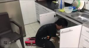 Boss Busts Me Pounding His Big Ass Wife Under Kitchen Sink