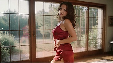 Sofia, a very sexy, horny MILF, loves cock and cum on her tits - AI-generated content