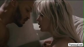 TS Aubrey fucks Black Neighbors bigcock