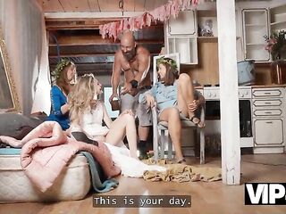 VIP4K. A darksome Wedding ritual featuring a gorgeous Golden-haired Bride