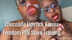 Chocolate Lipstick Kisses Femdom POV Slave Training - Royal Ro ebony lips plexiglass kisses hd mp4 1080p