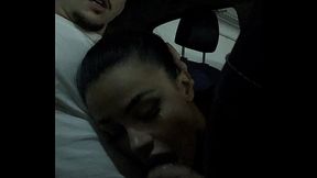 Martina Smeraldi get'_s a cumshot in mouth in a public parking