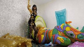 Crushing your inflatables to finally get rid of them!