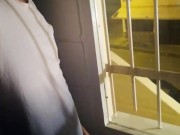 Jerking Off My Big Uncut Cock Public On My Window Till I Cum - Camilo Brown