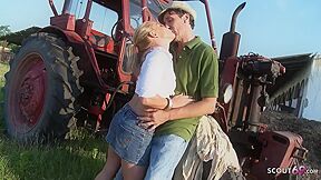 Blonde Farmgirl Valentina Blue Seduce To Rough Outdoor Anal