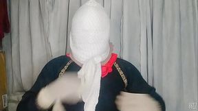 Hijab girl Self bondage