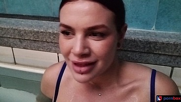 Fat ass redhead freak Apra Shay squirts after spa day