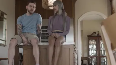 A Thin Woman Gets Her Ass Fucked In The Kitchen