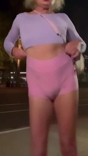 Street Walking Public Sissy Slut Thong Showing