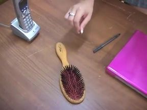 Sarah spanked otk and with the hairbrush on her barebottom