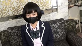 18-year-old Japanese black-haired beauty. Slender amateur, neat and clean, small breasts, short height, uniform cosplay, blowjob and hairy creampie sex. Uncensored,