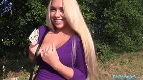 Briana Bounce's massive fake boobs get pounded in public by a stranger