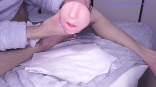 [Japanese man] Big cock boy is given blowjob and moans [Homemade] Cum in mouth Hentai twink fellatio