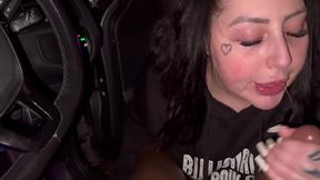 maddison black sucks cock again in her car and nearly got caught